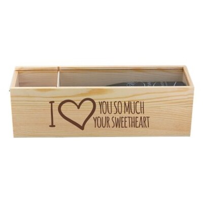 Engraved Timber Wine Box – Pine, Rosewood & Bamboo