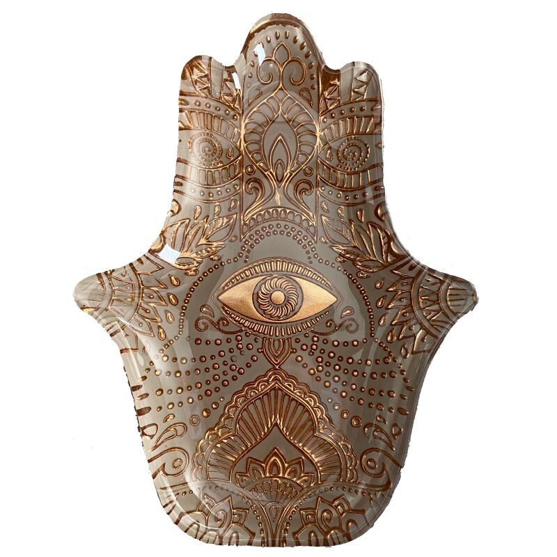 Hamsa Glass Plate