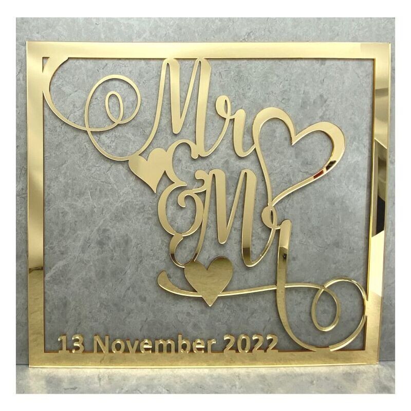 Gold Mirror Wedding Sign