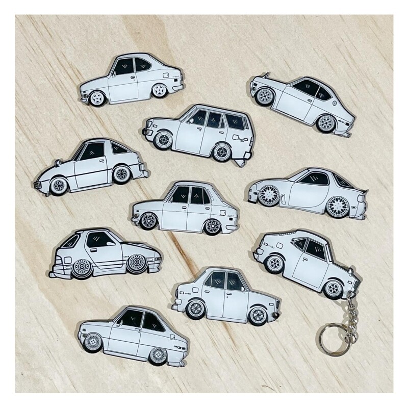 Mazda Rotary Acrylic Key Rings