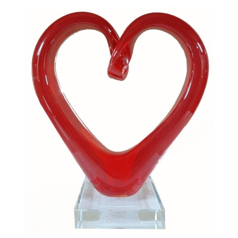 Art Glass Heart Sculpture