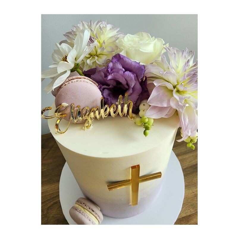 Christening/Baptism Personalised Topper &amp; Charm