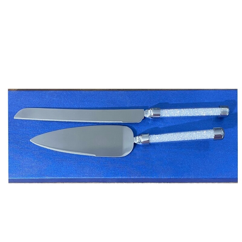 Crystal Stem Cake Server Set