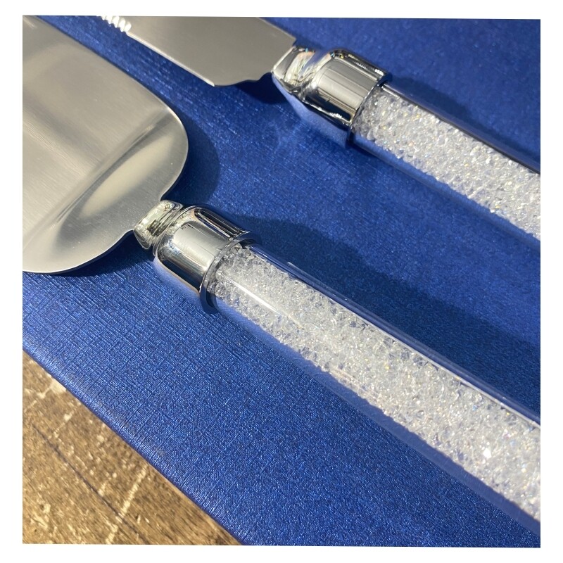 Crystal Stem Cake Server Set