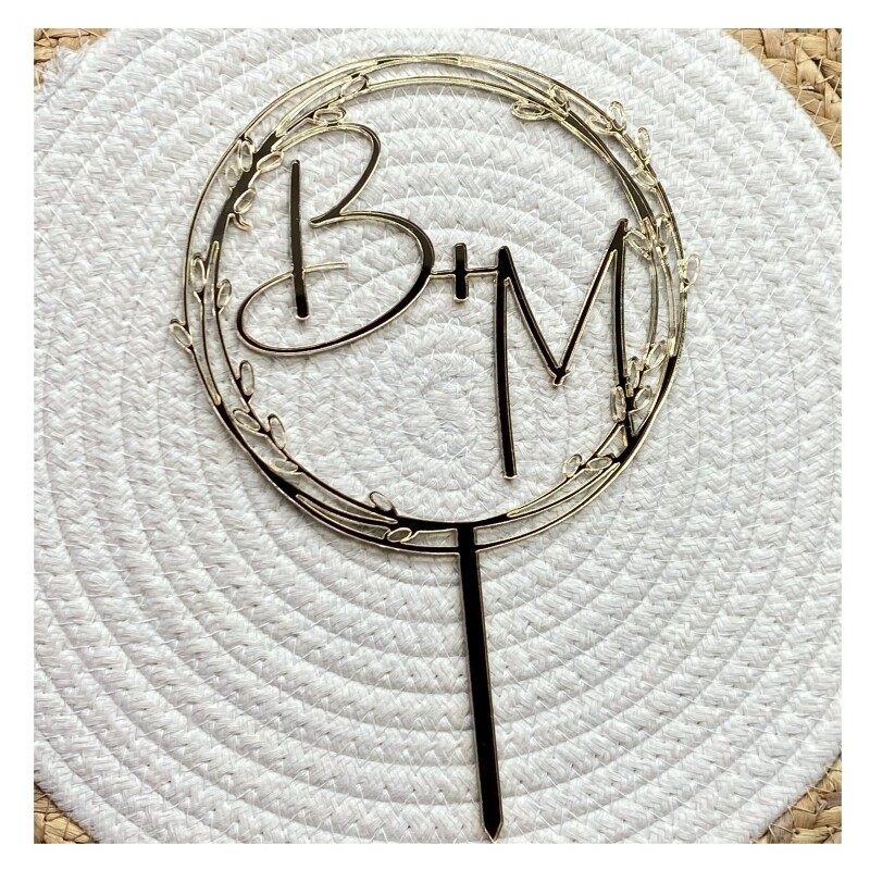 Initials Cake Topper Design 9
