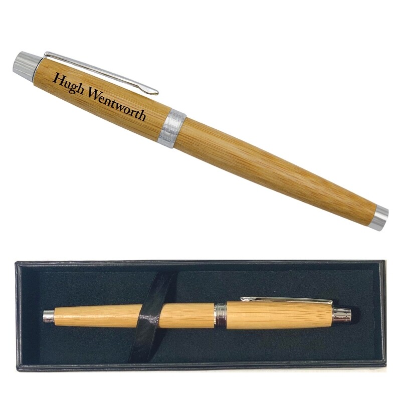 Bamboo Rollerball Pen and Case