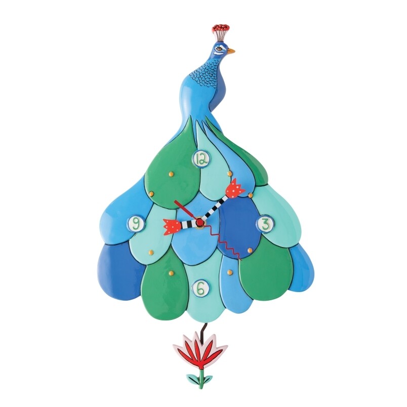 'Priscilla Peacock' Allen Designs Pendulum Clock