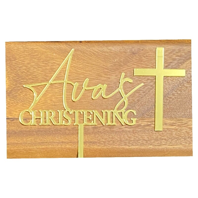 Christening &amp; Cross Cake Topper