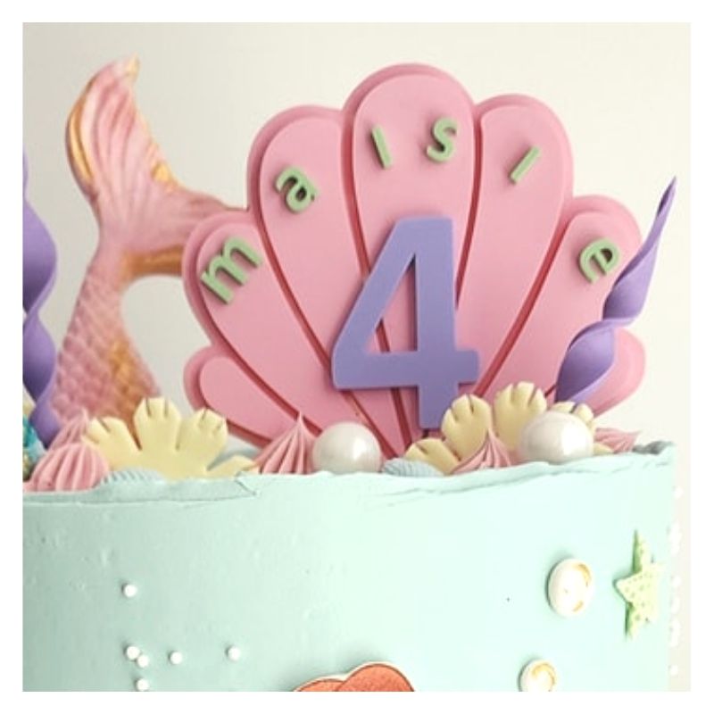 Shell Themed Layered Cake Topper