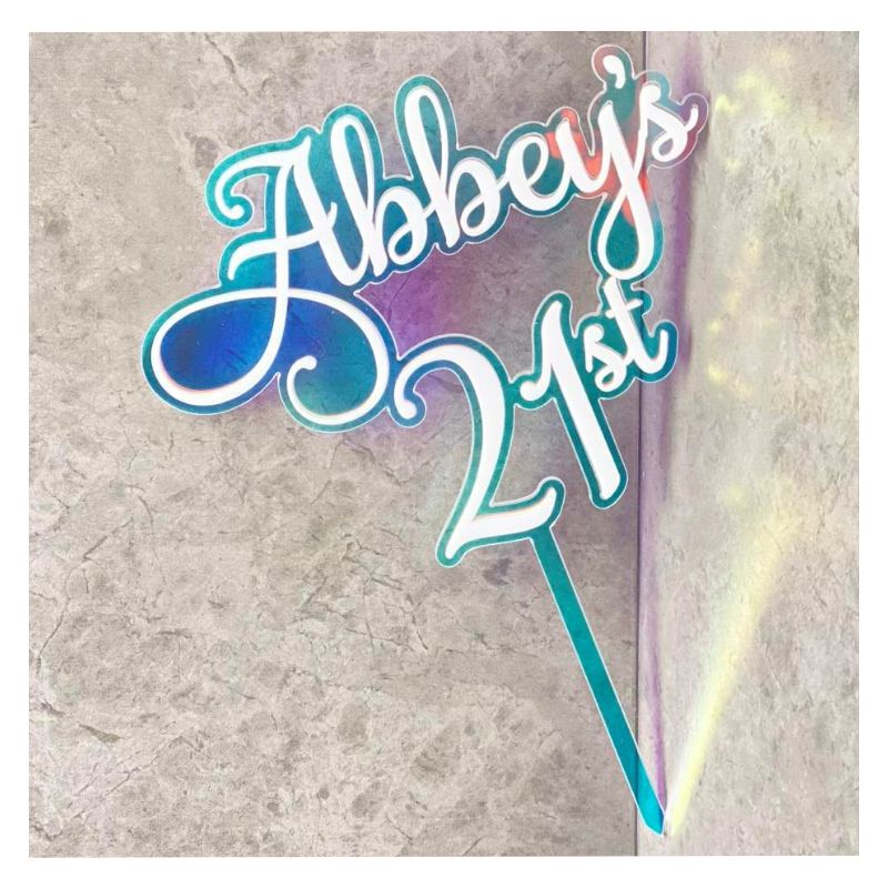 21st Layered Cake Topper
