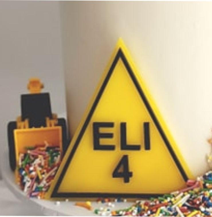 Caution Sign Layered Cake Charm