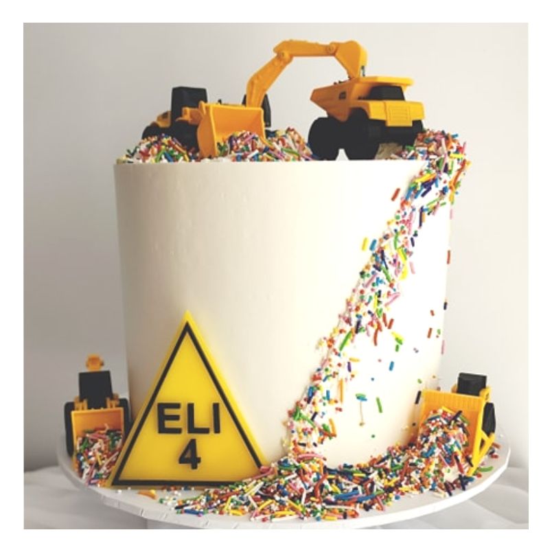 Caution Sign Layered Cake Charm