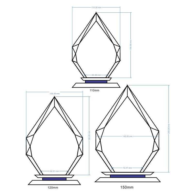 Aquamarine Glass Arrowhead Awards