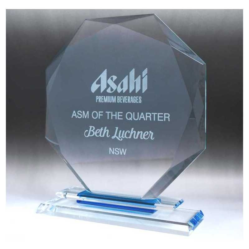 Aquamarine Glass Octagon Awards
