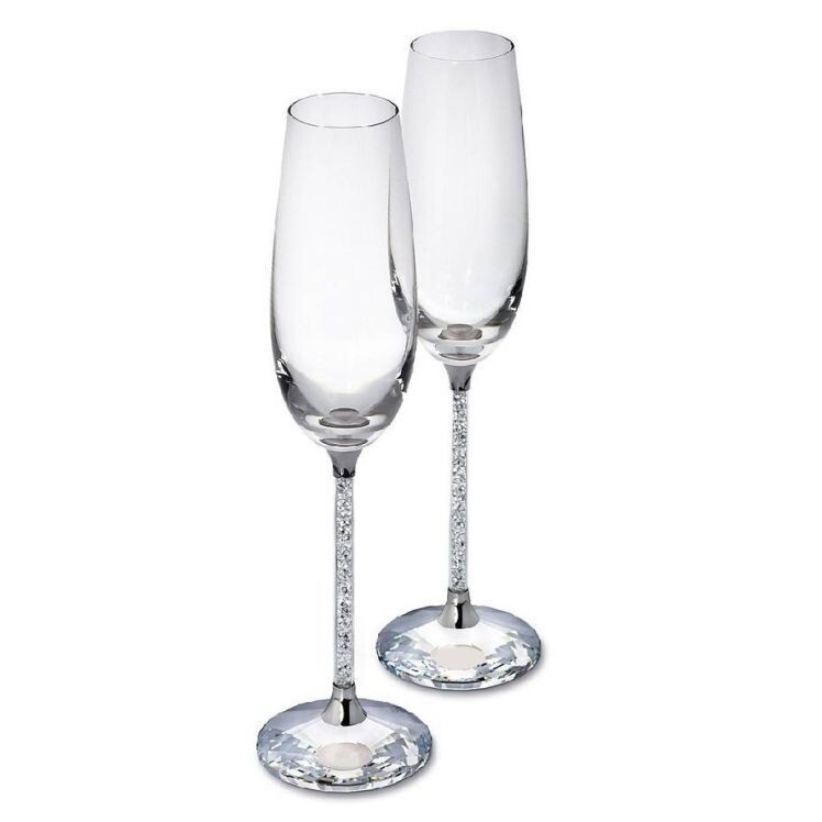 Diamonte Stemmed Flutes