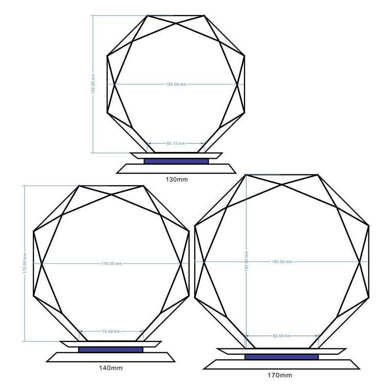 Aquamarine Glass Octagon Awards