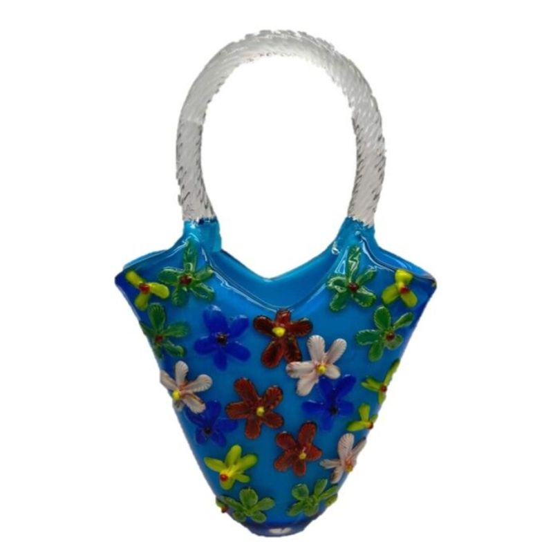 Daisy Blue Handbag Vase by Zibo