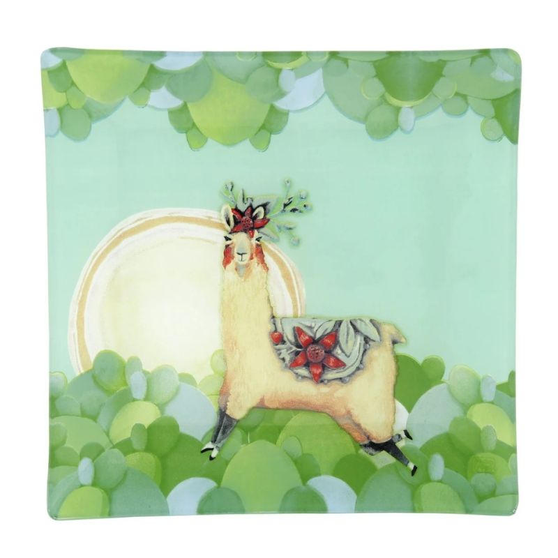 Llama Love Glass Plate