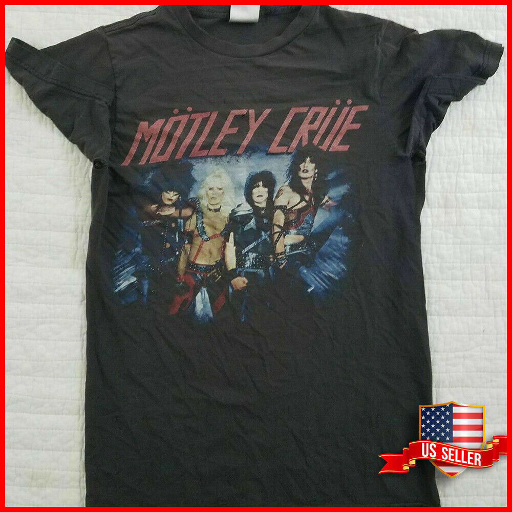 VTG Motley Crue T-shirt Black Cotton T Shirt Unisex Tee S-6XL Limit