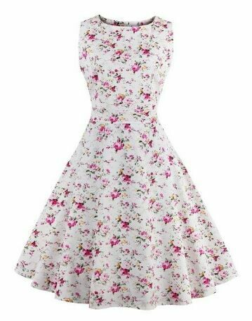 Vintage Tea Dress Floral  Lge
