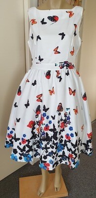 Rockabilly Vintage Hepburn Butterfly  Dress Size 16