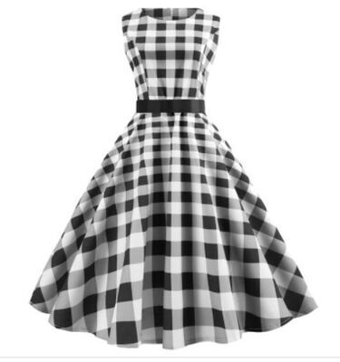 Plaid Belted Retro Vintage Dress Size 14