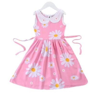 Retro Vintage Pink White Daisy Dress Size 4