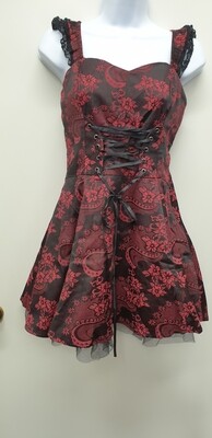 Red Marie Antoinette Gothic Mini Dress Size 14