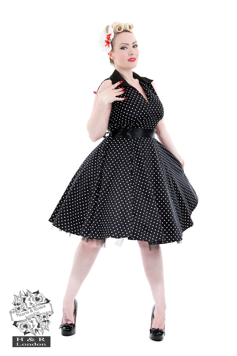 Penny  Black White Polka Dot Dress  Size 10