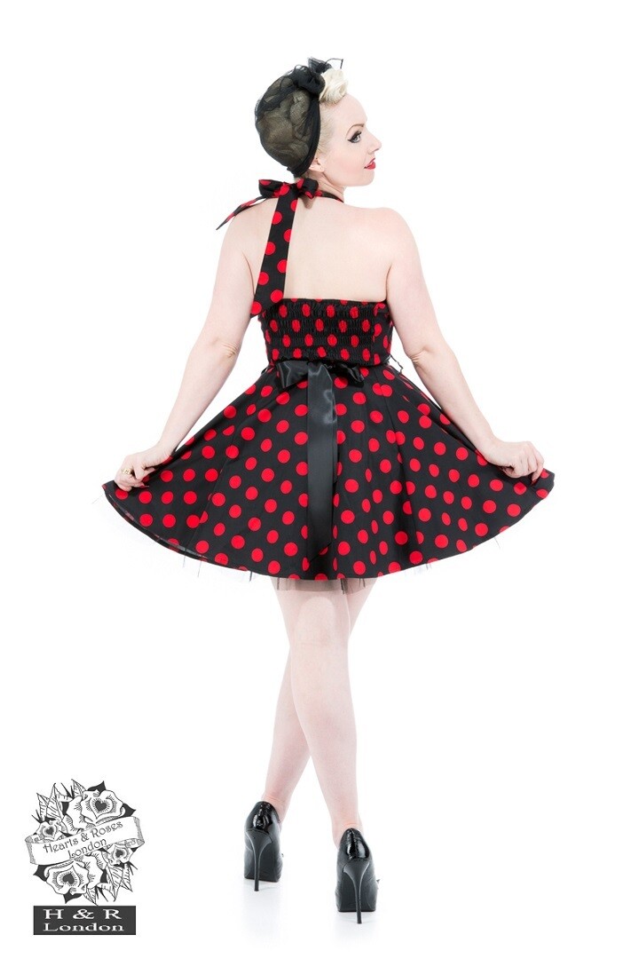 Black Red Polka dots Minidress   Size 16