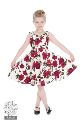 50s Ditsy Rose Floral Summer Dress  Size  5 - 6yr