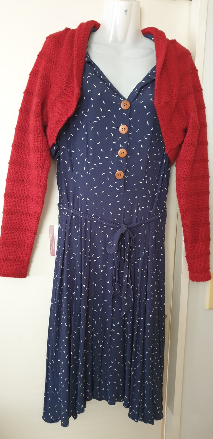 Annah S Red Knit Shrug Size 14 - 