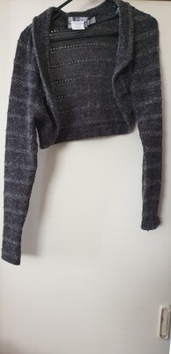 Annah S 2 Tone Grey Knit Shrug   Size 14 - 16