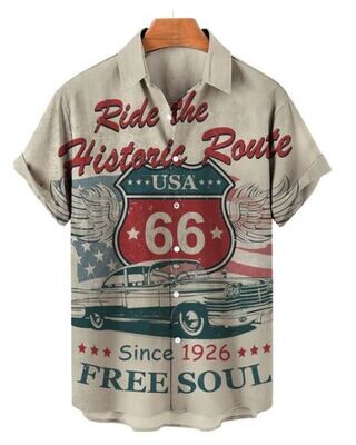 Ride The Historic Route Vintage Retro Shirt  2 XL