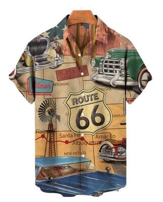 Route  66  Vintage Retro Shirt  3XL - 4XL
