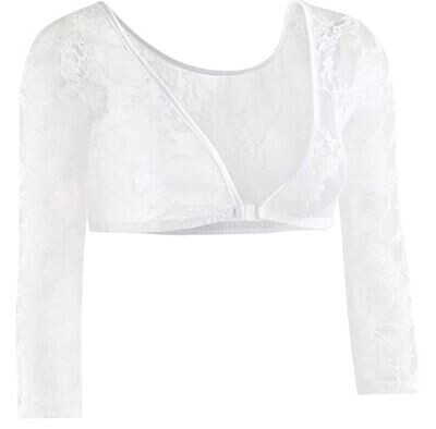 Lace Sleeves White Size Lge