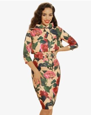 Lindy Bop Maybelle Jacquard Dress & Jacket Size UK22