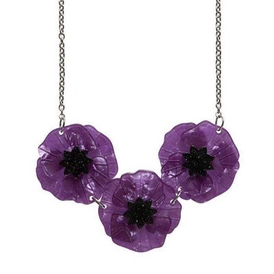Erstwilder Poppy Field Purple Drop Necklace