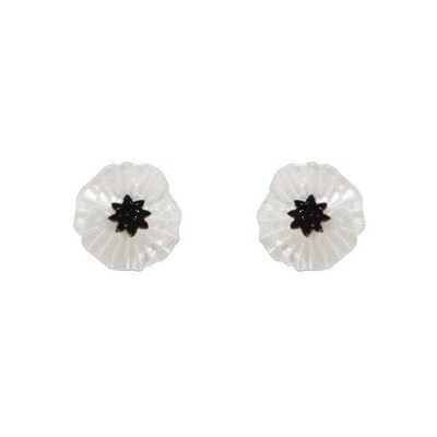 Erstwilder White Poppy Stud earrings