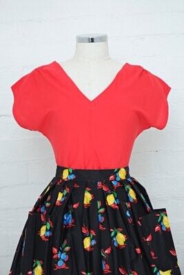 Retrospec&#39;d Red Bias Cut Top Size 18