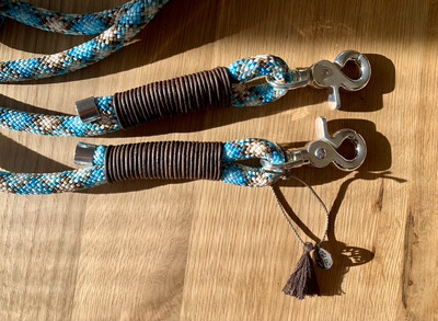 Hundeleine aus Tau blau/creme, 3,00m Hundeleine aus Tau blau/creme, 3,00m