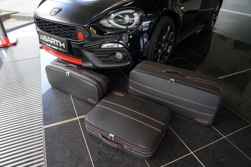 Roadsterbag kofferset Fiat 124 Spider (mokka stiknaad)