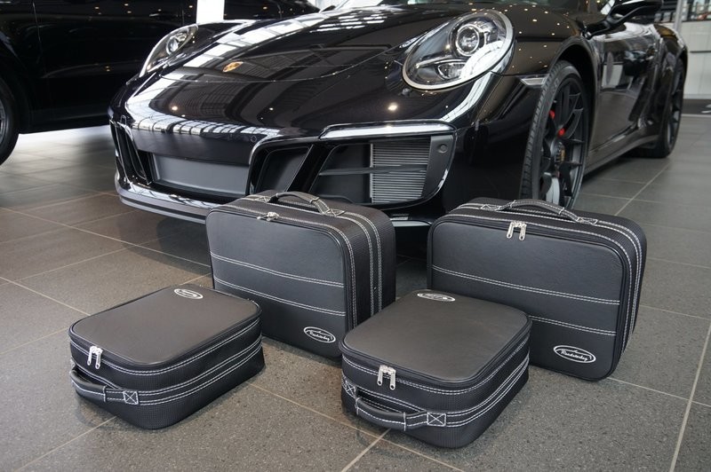 Roadsterbag suitcase set Porsche 992 rear seat (partial leather)