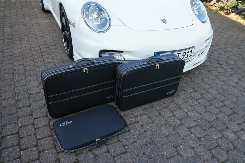 Roadsterbag suitcase set Porsche Cayman 987 front (partial leather)