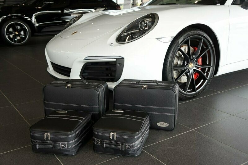 Roadsterbag suitcase set Porsche 991 rear seat (partial leather)