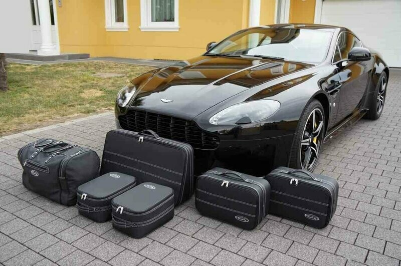 Roadsterbag suitcase set Aston Martin V8 Vantage Coupe 6-piece Black leather