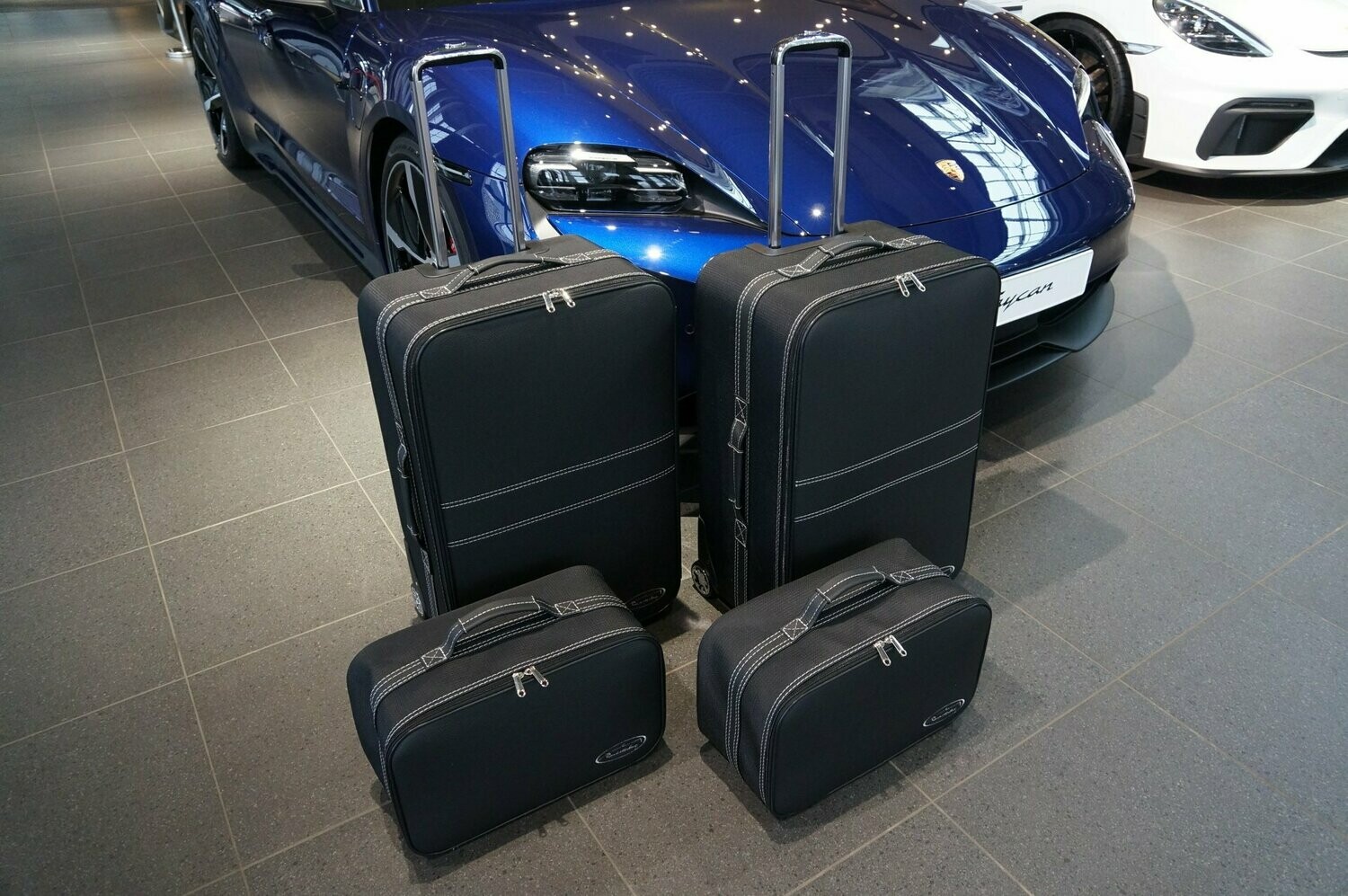 Roadsterbag suitcase set Porsche Taycan (also Cross Turismo) (rear) nylon + leather