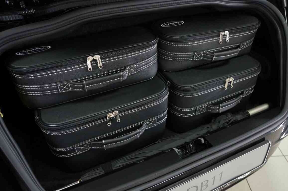 Roadsterbag suitcase set Aston Martin DBS Volante (2020-present) 6 pieces Black leather