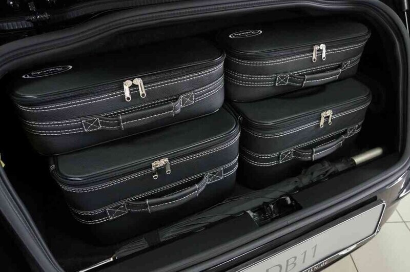 Roadsterbag suitcase set Aston Martin DBS Volante (2020-present) 6 pieces Black leather
