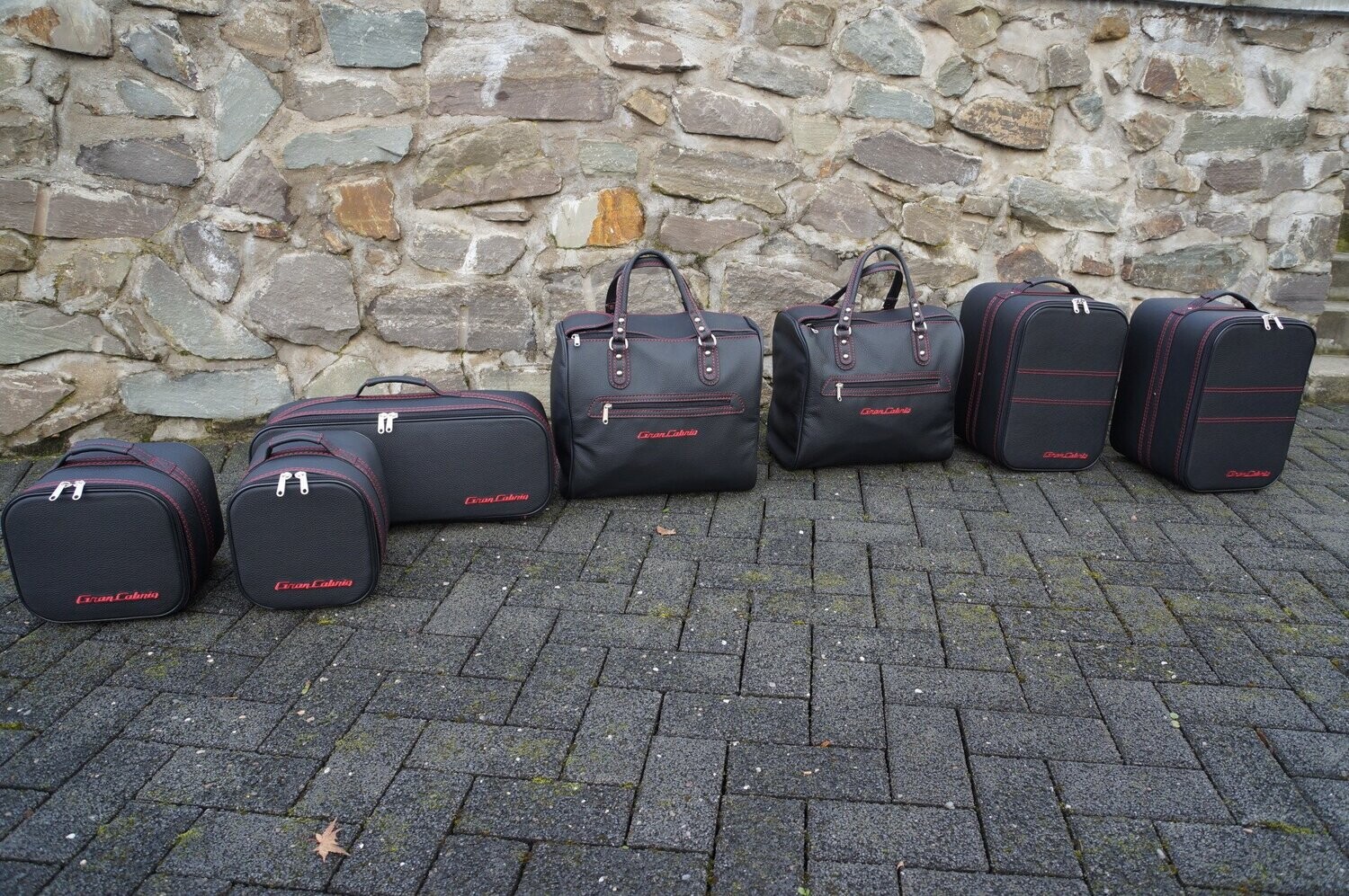 Roadsterbag kofferset Maserati GranCabrio 7-pcs Leder Nero Custom